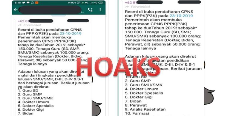 Hoaks Rekrutmen Cpns Dibuka 23 Oktober 2019 Halaman All Kompas Com
