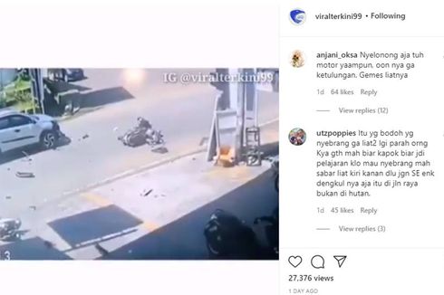 Viral, Video Detik-detik Kecelakaan Dua Sepeda Motor Adu Banteng di Wajo