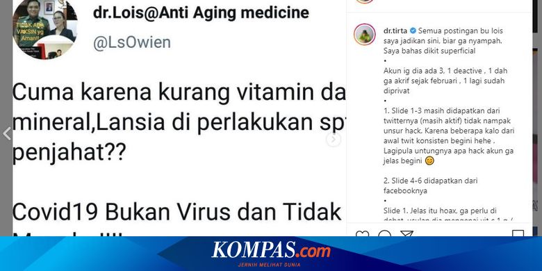 Sesumbar Sebut Covid-19 Bukan Virus, Dokter Lois Bakal Dilaporkan ke Polisi - Vimarsana News
