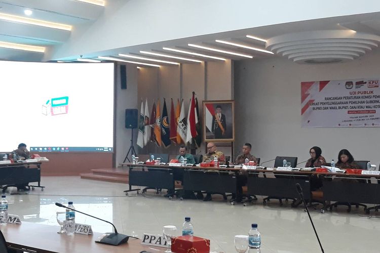 Uji publik revisi PKPU Pilkada 2020 di kantor KPU, Menteng, Jakarta Pusat, Rabu (2/10/2019).