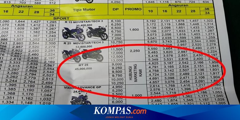 Nih Harga Resmi Yamaha Mt 25 Yang Bocor Di Prj
