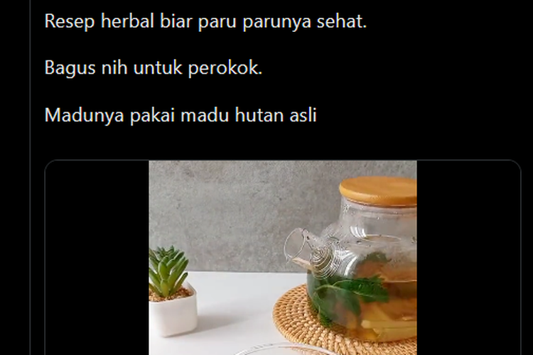 Resep herbal untuk paru-paru.