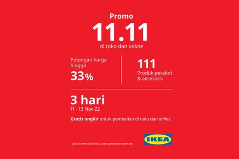 Promo 11.11, IKEA Beri Potongan Harga hingga 33 Persen untuk 111 Produk Menarik