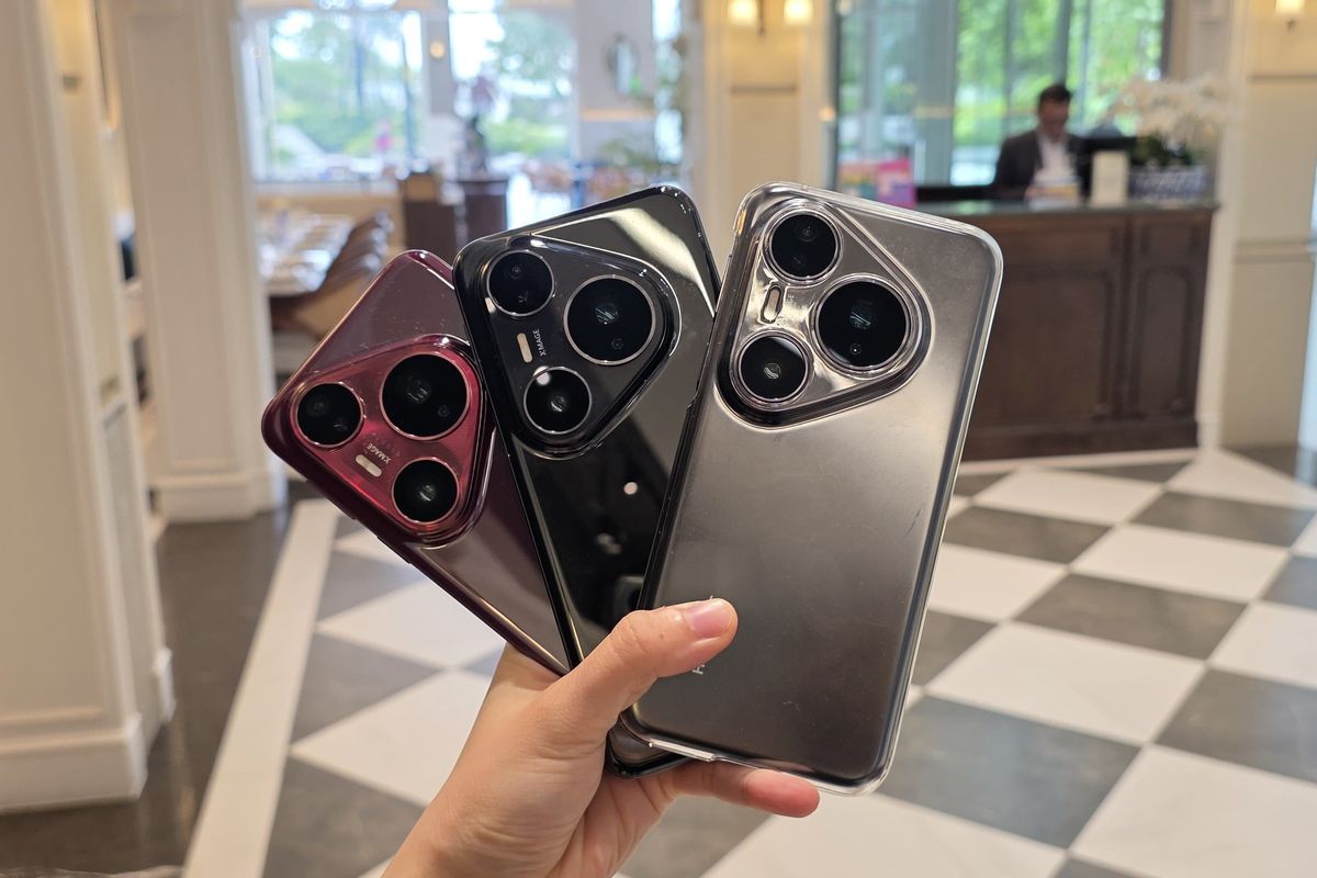 Tiga varian warna Huawei Pura 80 Pro, yakni Glazed Red, Glazed White, dan Glazed Black.