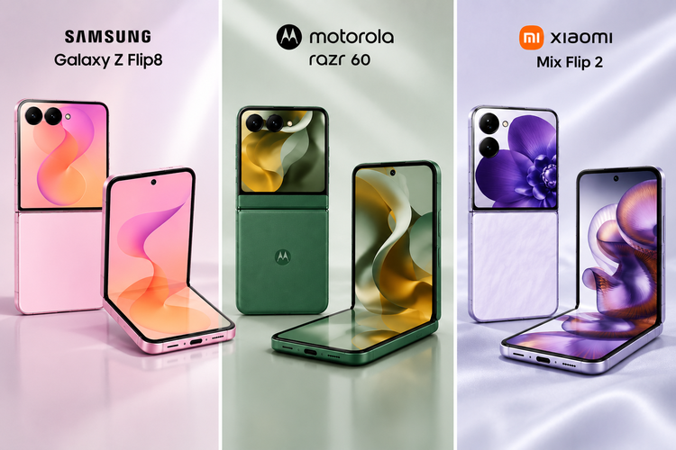 Adu Cover Display HP Flip: Samsung Galaxy Z Flip8 vs Motorola Razr 60 vs Xiaomi Mix Flip 2