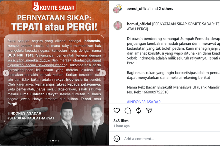 Demo BEM UI 28 Oktober di Bundaran HI, Tak Hanya Libatkan Mahasiswa