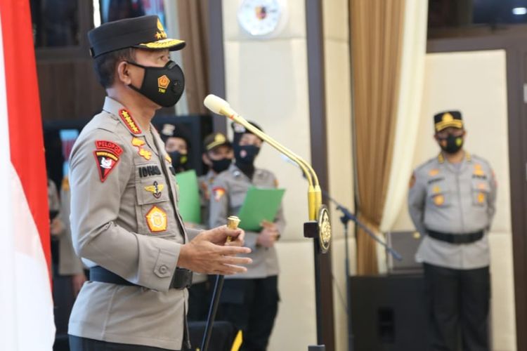 Indonesian National Police Chief General Idham Azis at a ceremony in National Police Headquarters, Jakarta, Friday (4/12/2020)