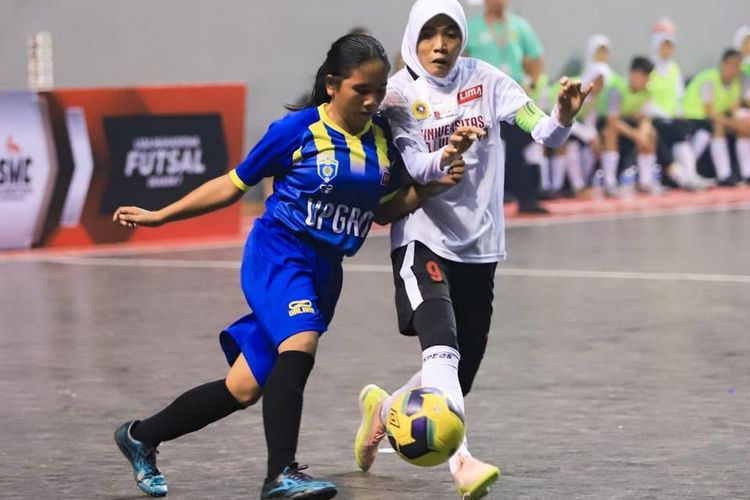 Tim Universitas Negeri Sriwijaya (Unsri) mendekati gelar juara pada Liga Mahasiswa Futsal Sumatra Conference Season 7, Rabu (23/10/2019).  
