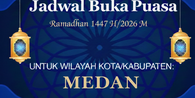 Jadwal Buka Puasa Kota Medan Hari Ini, 19 Februari 2026