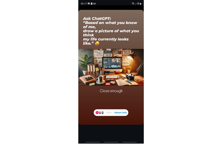 Ilustrasi cara membuat What you know of me ChatGPT di Story IG.