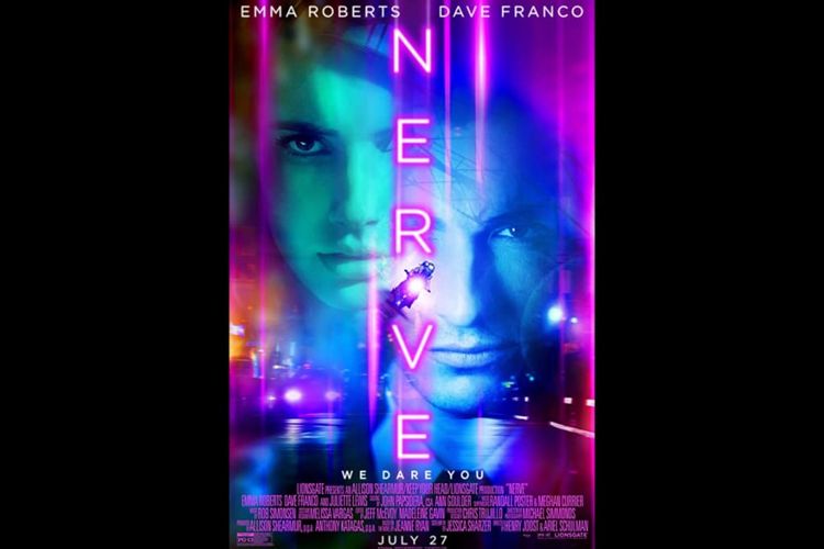 Poster Film Nerve (2016). Dibintangi Emma Roberts dan Dave Franco