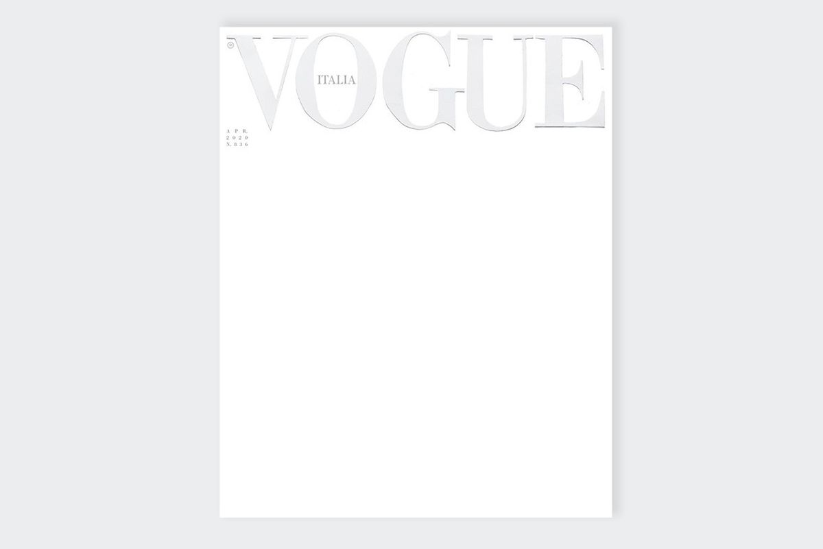 Majalah Vogue Italia edisi April 2020 tampil dengan sampul tanpa gambar.