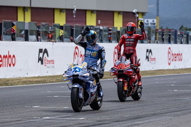 Alex Marquez saat berlaga pada MotoGP Italia 2025