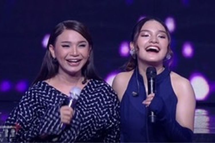 Kontestan X Factor Indonesia, Maysha dan Rossa di Grand Final Indonesia, Senin (4/4/2022).