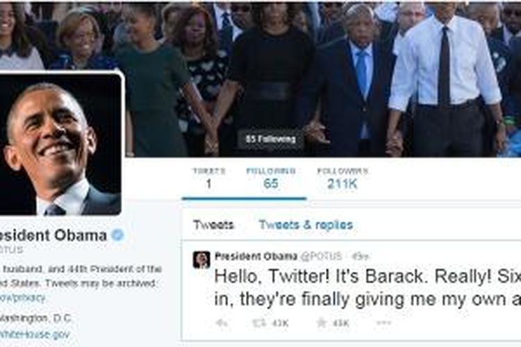 Obama bikin akun @POTUS di Twitter