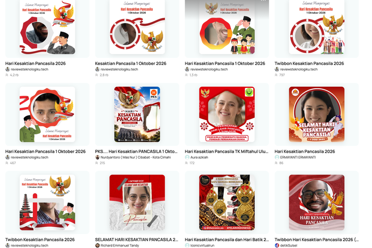 50 Twibbon Hari Kesaktian Pancasila 2026, Gratis dan Siap Pakai