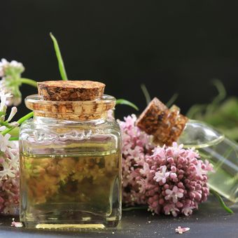 Ilustrasi minyak esensial Valerian. Ini adalah salah satu jenis minyak esensial yang dapat digunakan untuk meredakan kecemasan. 