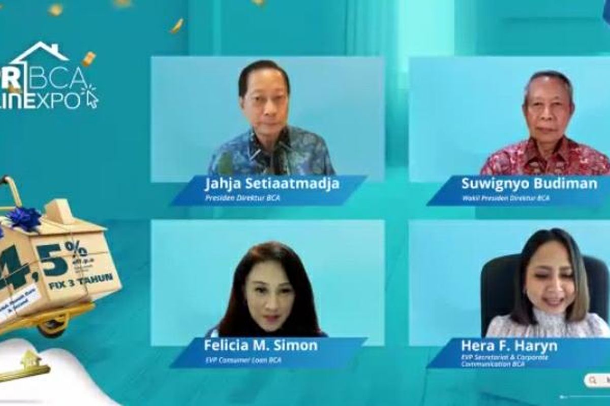 Konferensi pers KPR BCA Onlinexpo yang bakal berlangsung mulai 9 September 2021 hingga 10 Oktober 2021. Konferensi pers berlangsung secara virtual, di Jakarta, Rabu (8/9/2021).