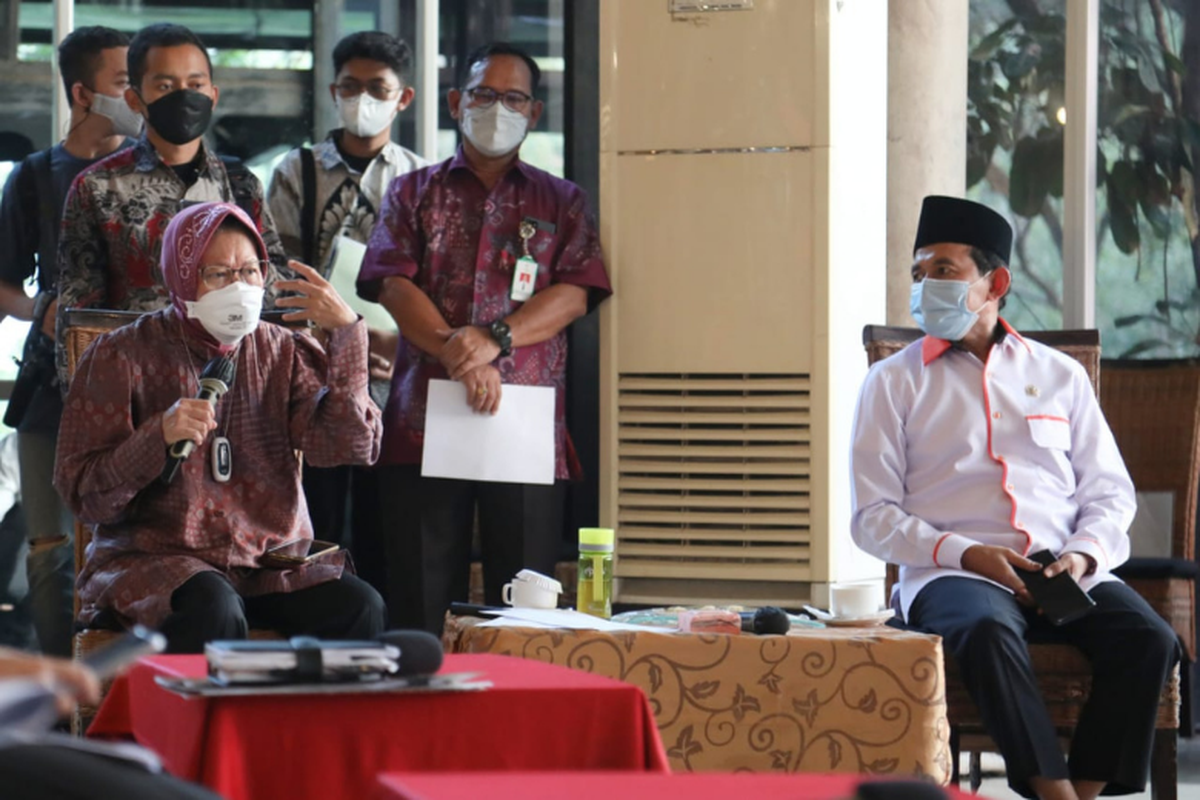 Mensos Tri Rismaharini dan Anggota Komisi VIIl Bukhori Yusuf.