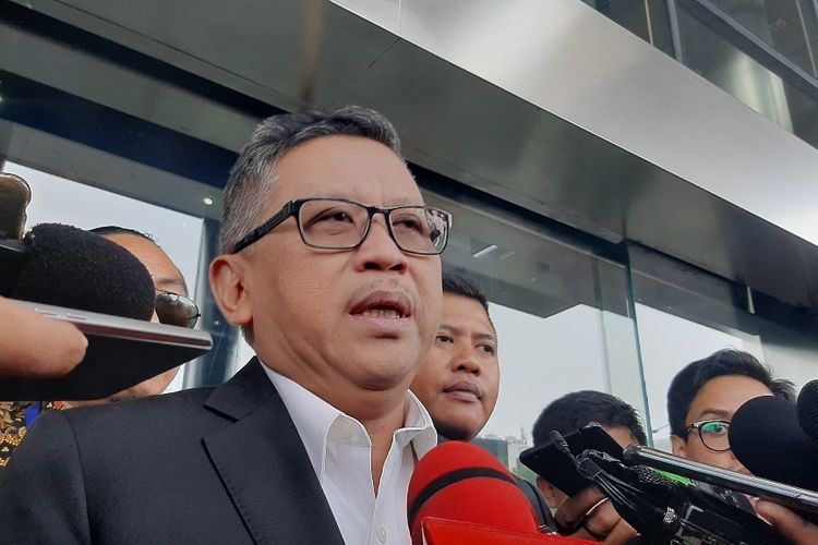 Sekretaris Jenderal PDI Perjuangan Hasto Kristiyanto di Gedung Merah Putih KPK, Jumat (24/1/2020).