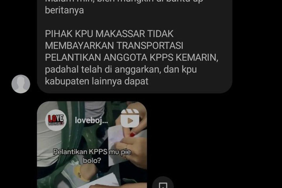 Viral, Kelompok Panitia Pemungutan Suara (KPPS) curhat di media sosial (Medsos) tidak diberi uang transpor setelah pelantikan
