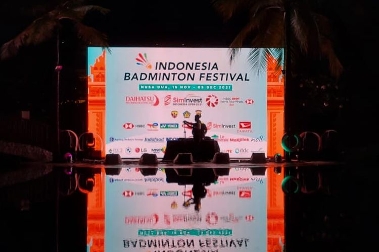 Acara welcoming party Indonesia Badminton Festival di Westin Resort, Nusa Dua, Bali, Kamis (11/11/2021).