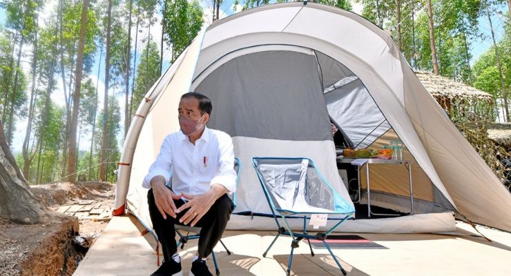 Kemah di IKN, Jokowi Pakai Tenda Sisa Penanganan Gempa Poso 2018