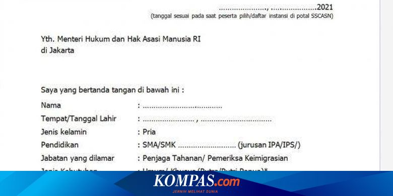 12 Contoh Surat Lamaran Kerja Yang Baik Dan Benar Agar Dilirik Hrd Halaman All Kompas Com