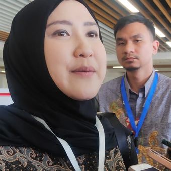 Corporate Secretary KCIC Eva Chairunisa saat ditemui di Stasiun Halim, Jakarta, Senin (2/10/2023).