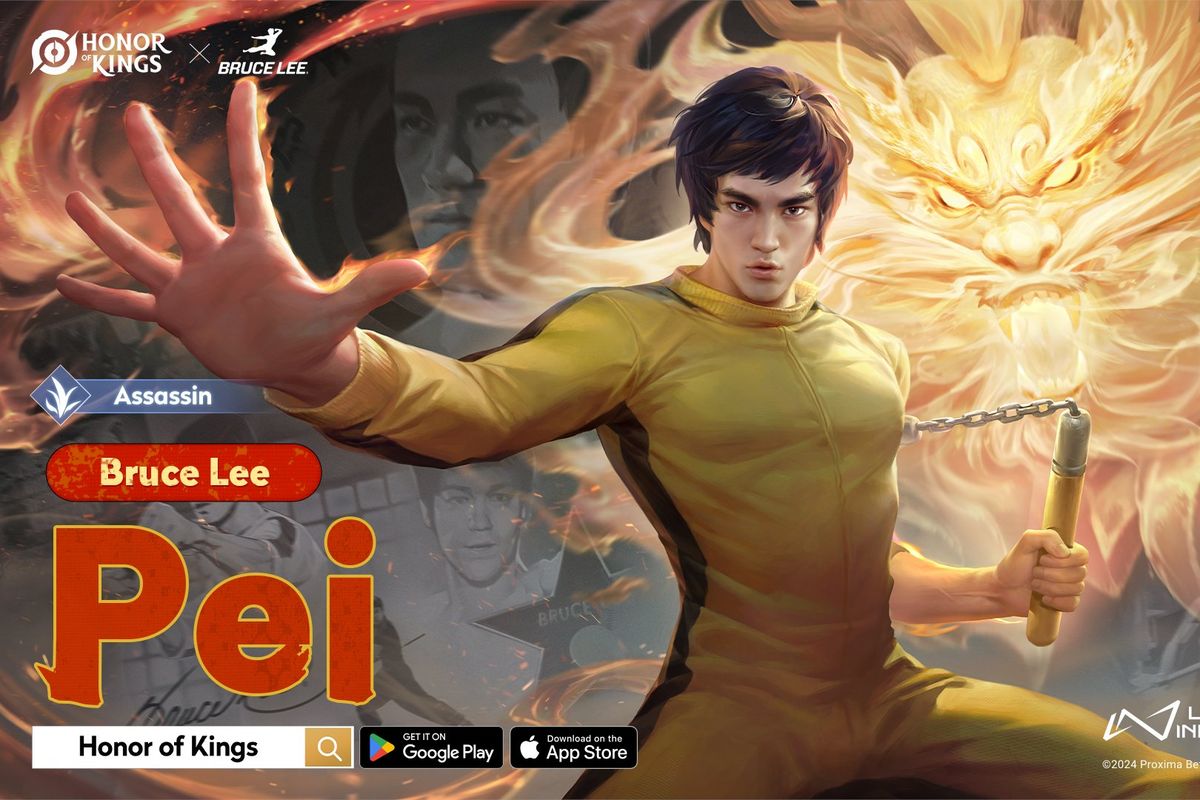 Game Honor of Kings membagikan skin tier Epic Bruce Lee secara gratis.