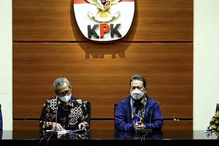 Komisi Pemberantasan Korupsi (KPK) dan Kementerian Kelautan dan Perikanan (KKP) dalam konferensi pers di Gedung Merah Putih KPK, Rabu (8/6/2021).