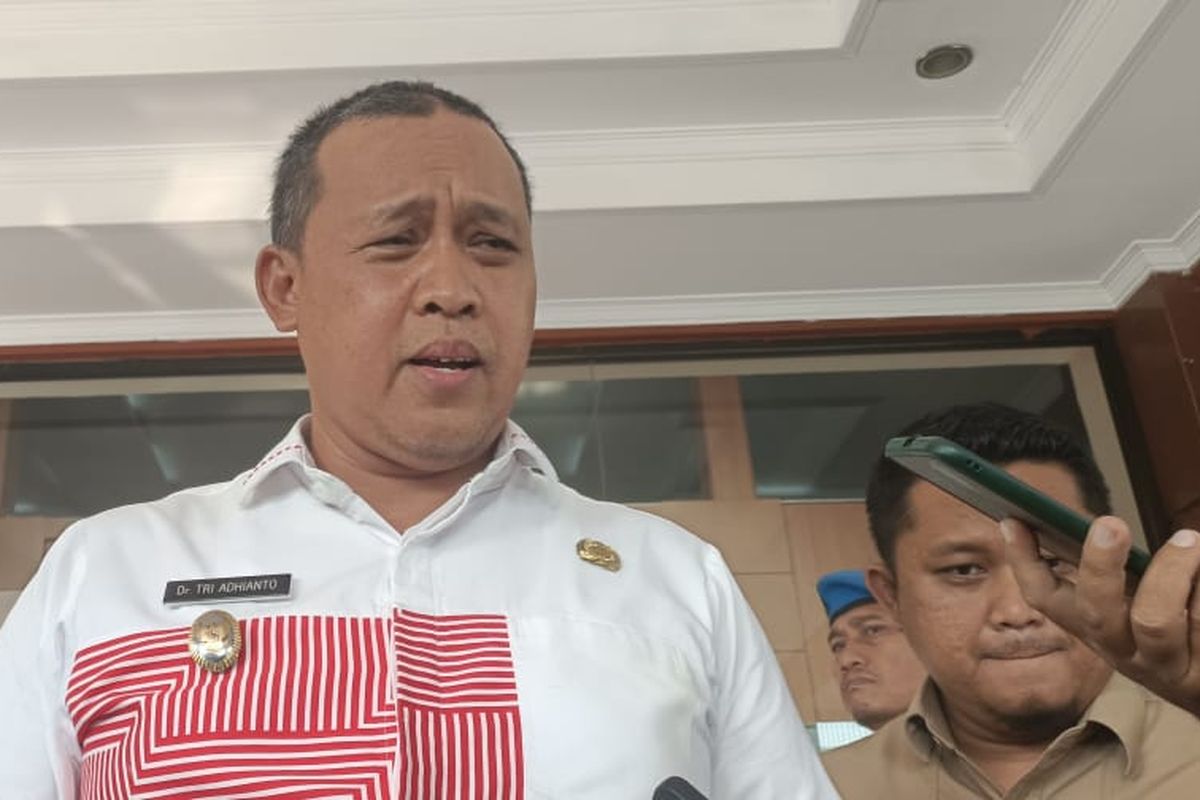 Ketua DPC PDI-P saat ditemui wartawan di area gedung Pemkot Bekasi, Rabu (17/5/2023).