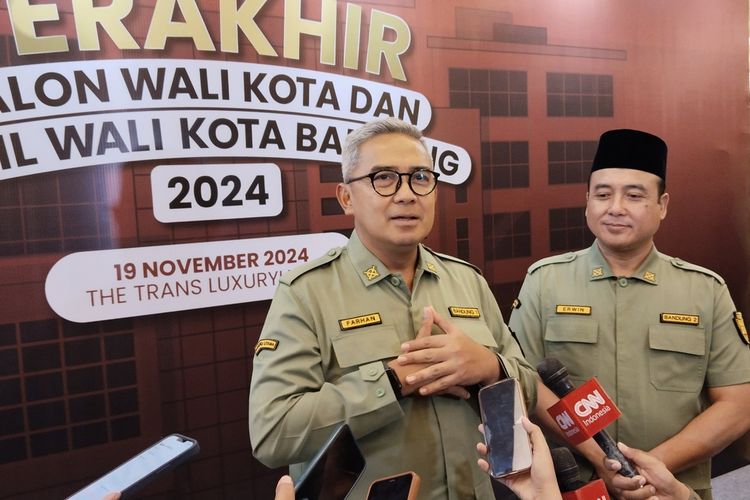 Pasangan calon wali kota dan wakil wali kota Bandung nomor urut 3, Muhammad Farhan- Erwin.