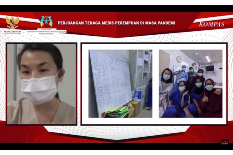 Salah satu relawan medis di Wisma Atlet Kemayoran, dr Debryna Dewi Lumanauw, berbagi kisahnya di webinar bertajuk ?Perjuangan Tenaga Medis Perempuan di Masa Pandemi?, Kamis (17/12/2020) 