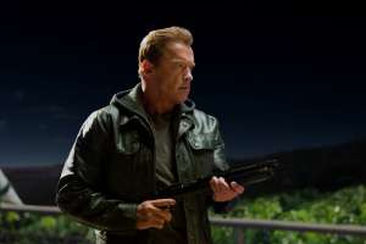 Arnold Schwarzenegger dalam film Terminator Genisys.