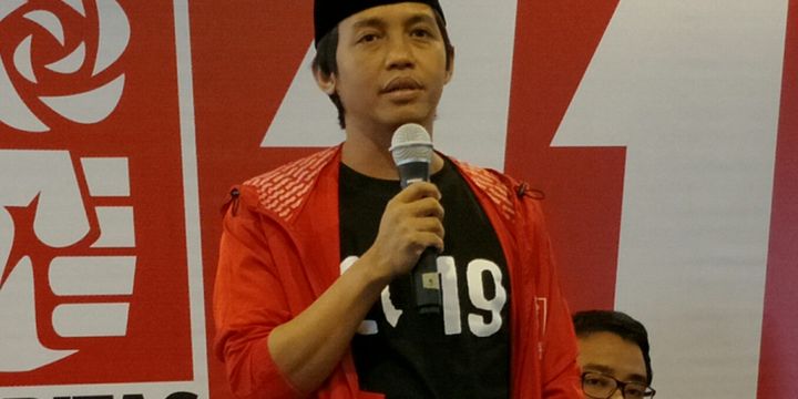Sekretaris Jenderal Partai Solidaritas Indonesia (PSI) Raja Juli Antoni ketika memberikan keterangan pers di Kantor DPP PSI, Jakarta, Jumat (1/6/2018).