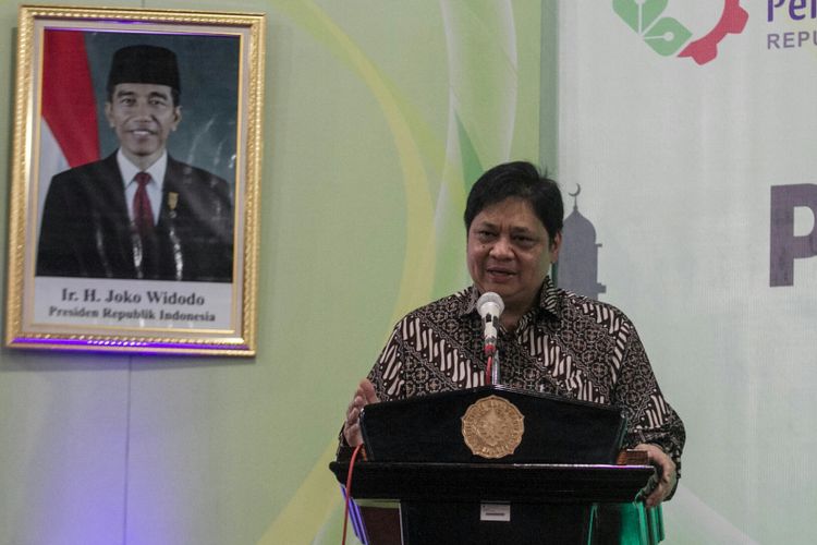 Menperin Airlangga Hartarto di UMS Sukoharjo, Jawa Tengah, Senin (21/5/2018) petang.