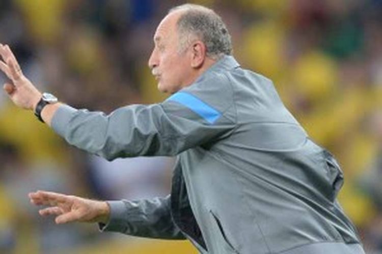 Pelatih timnas Brasil, Luiz Felipe Scolari.