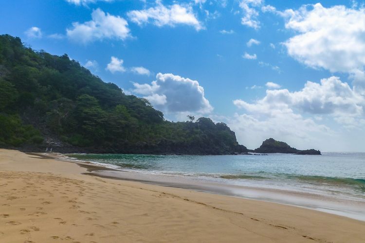 Ilustrasi Pantai Baia do Sancho di Brasil yang jadi pantai terbaik di dunia versi TripAdvisor.