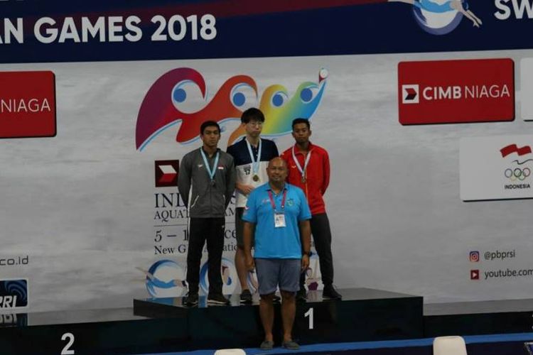 Hasil Test Event Road To Asian Games CIMB Niaga IOAC 2017, nomor 200 meter gaya dada putra, Cho Sungjae asal Korea berhasil meraih emas, Gerdi Zulfitranto asal Millennium Jakarta meraih Perak dan Perunggu di raih oleh Aflah Fadlan Prawira asal Aquarius Bandung