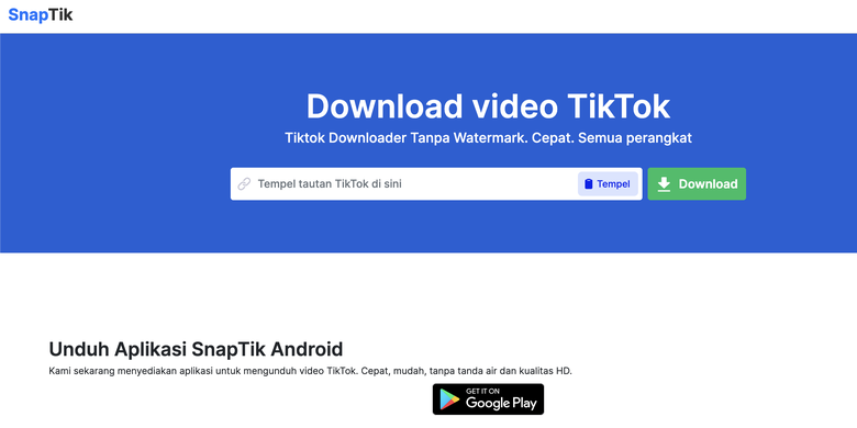 Ilustrasi cara download video tiktok tanpa watermark.