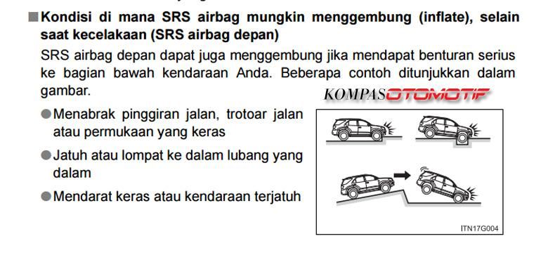 Kemungkinan lain airbag dapat mengembung.