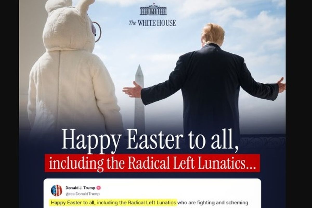 Pesan Paskah Trump Penuh Amarah kepada Biden dan Penganut Radikal Kiri