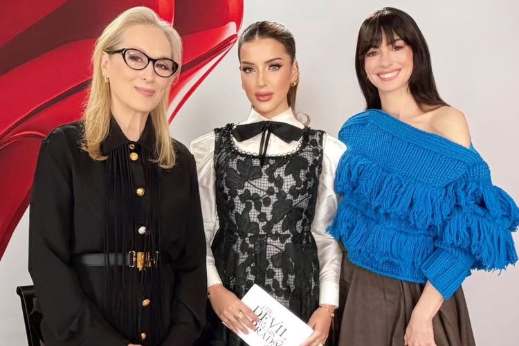 7 Gaya Tasya Farasya saat Interview Meryl Streep dan Anne Hathaway, Sentuhan Couture