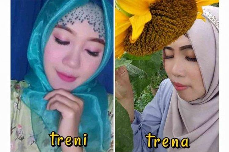 Elis Treni Mustika alias Treni Fitri Yana and her twin sister Elis Trena Mustika. The sisters got in touch after a 20-year separation thanks to the TikTok social media application