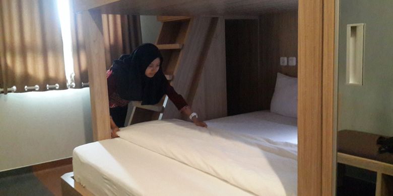 Pemandangan di dalam kamar Hotel Kapal Garden, Kecamatan Dau, Kabupaten Malang, Jawa Timur, Kamis (3/1/2019).