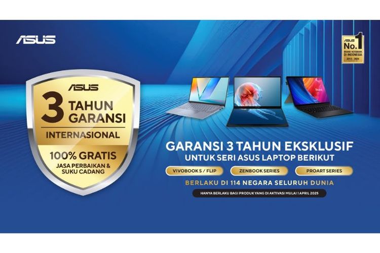 ASUS menghadirkan garansi internasional tiga tahun. 