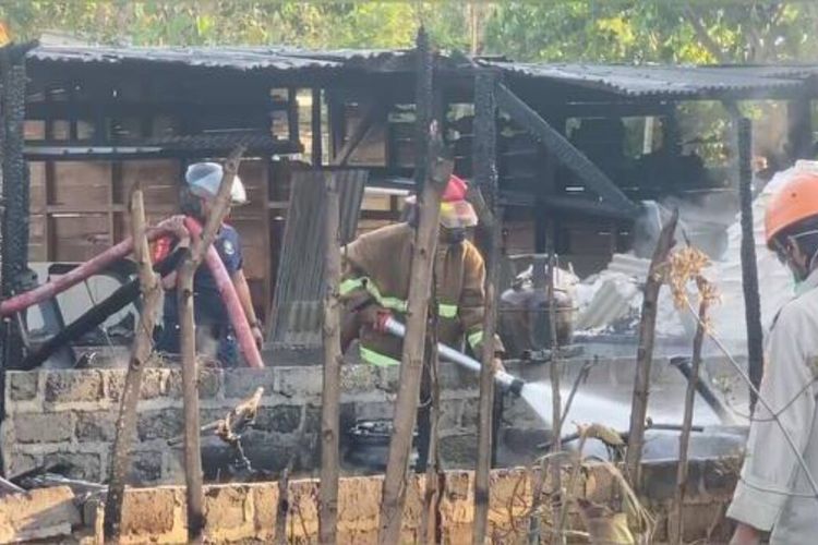 Lokasi bengke terbakar di Kalurahan Mulo, Kalurahan Wonosari, Gunungkidul. Senin (7/8/2023)