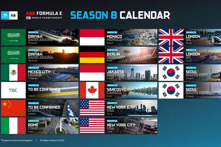 Kalender balap Formula E 2022 