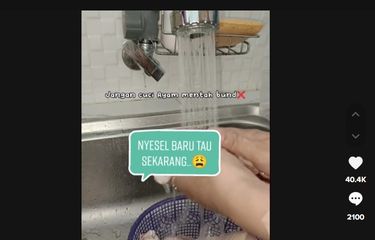 Ramai soal daging ayam mentah tidak disarankan untuk dicuci karena bisa menyebarkan bakteri.